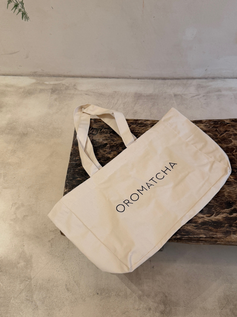OROMATCHA Tote Bag, bawełniana torba z logo – zdjęcie 2